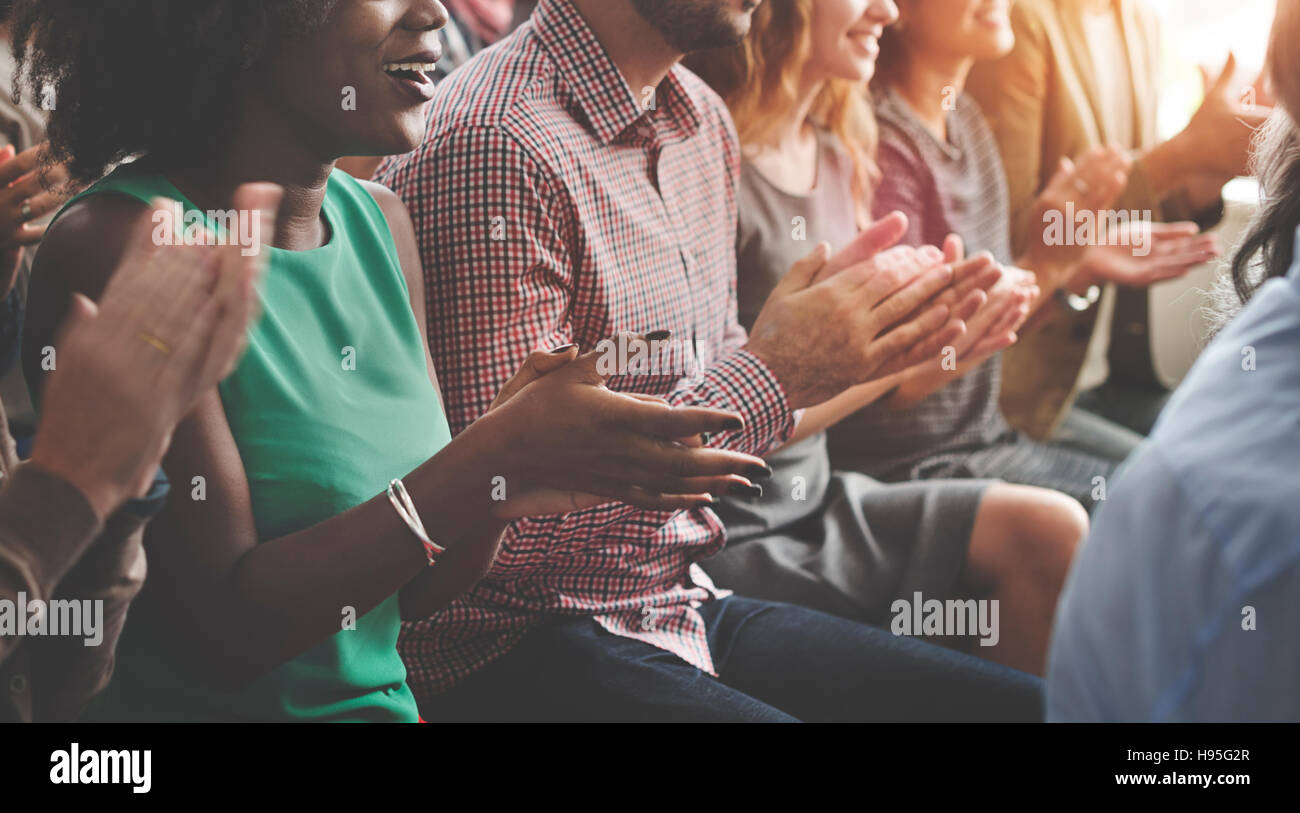 Audience Applaud Clapping Happines Appreciation Training Concept Stock Photo