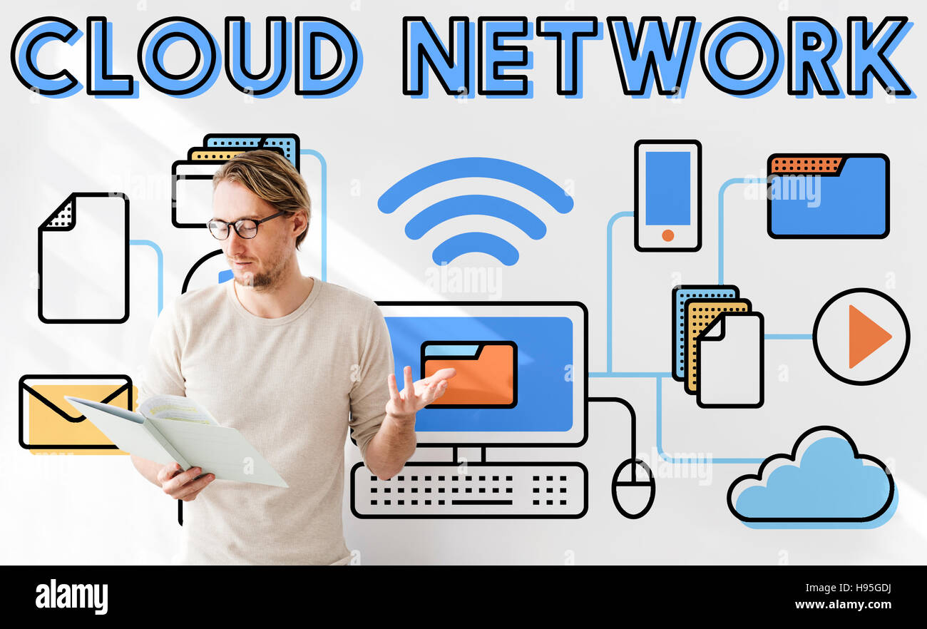 Cloud Network Connection Data Information Storage Concept Stock Photo ...