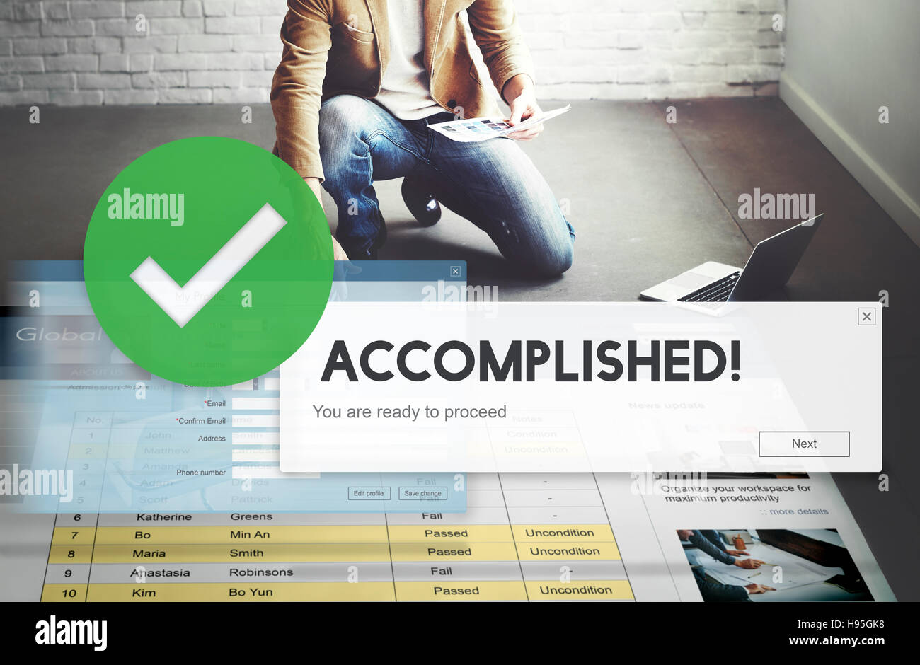 Accomplished Achieved Approve Completed Concept Stock Photo