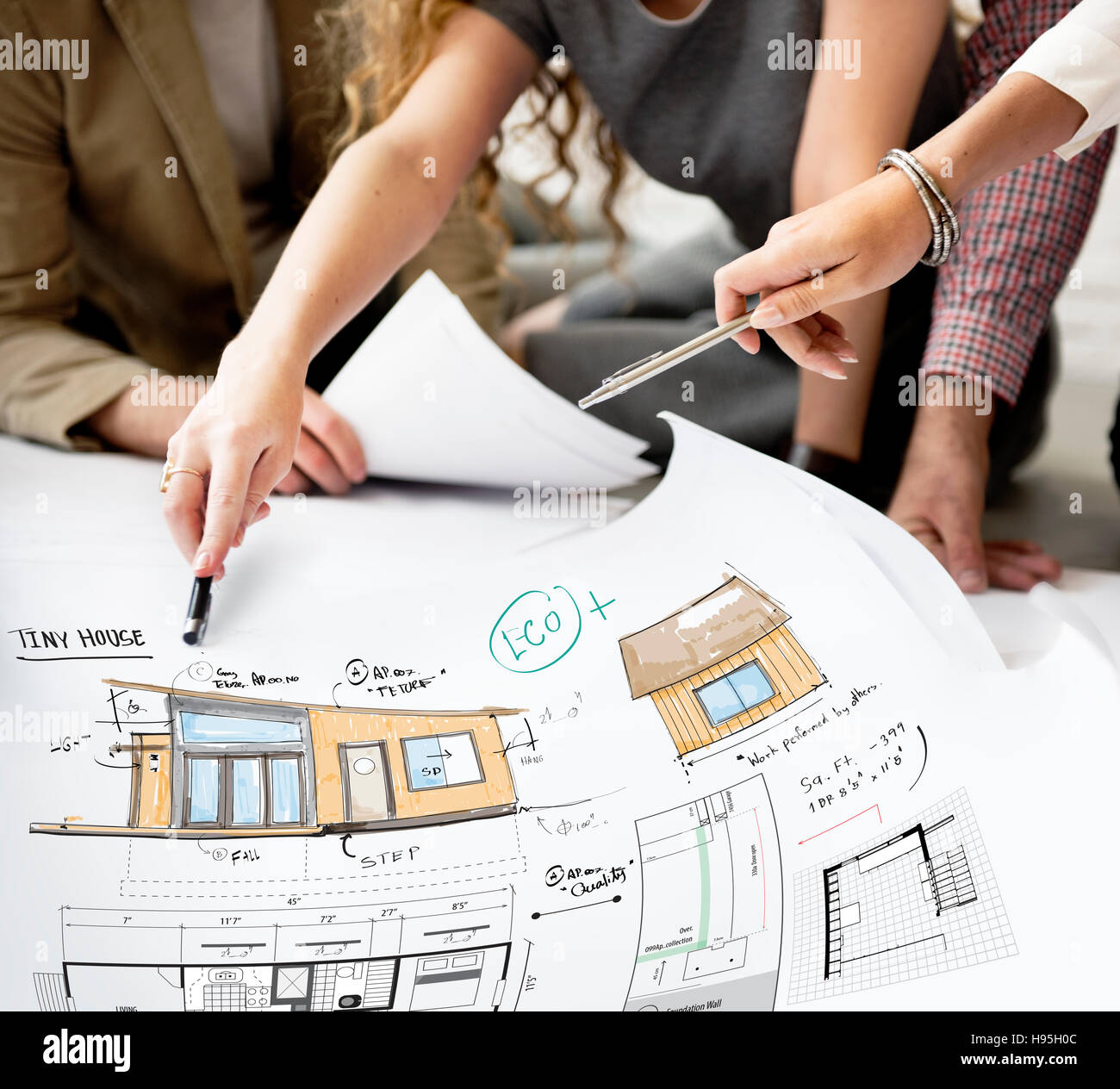 House Layout Floorplan Blueprint Sketch Concept Stock Photo - Alamy