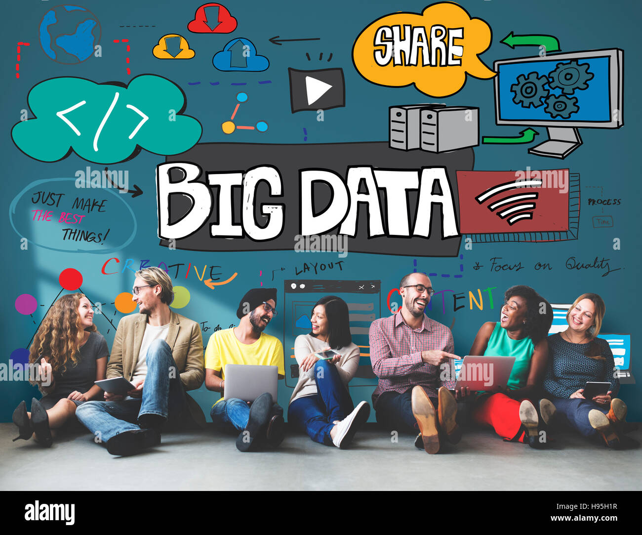 Big Data Online Internet Technology Concept Stock Photo