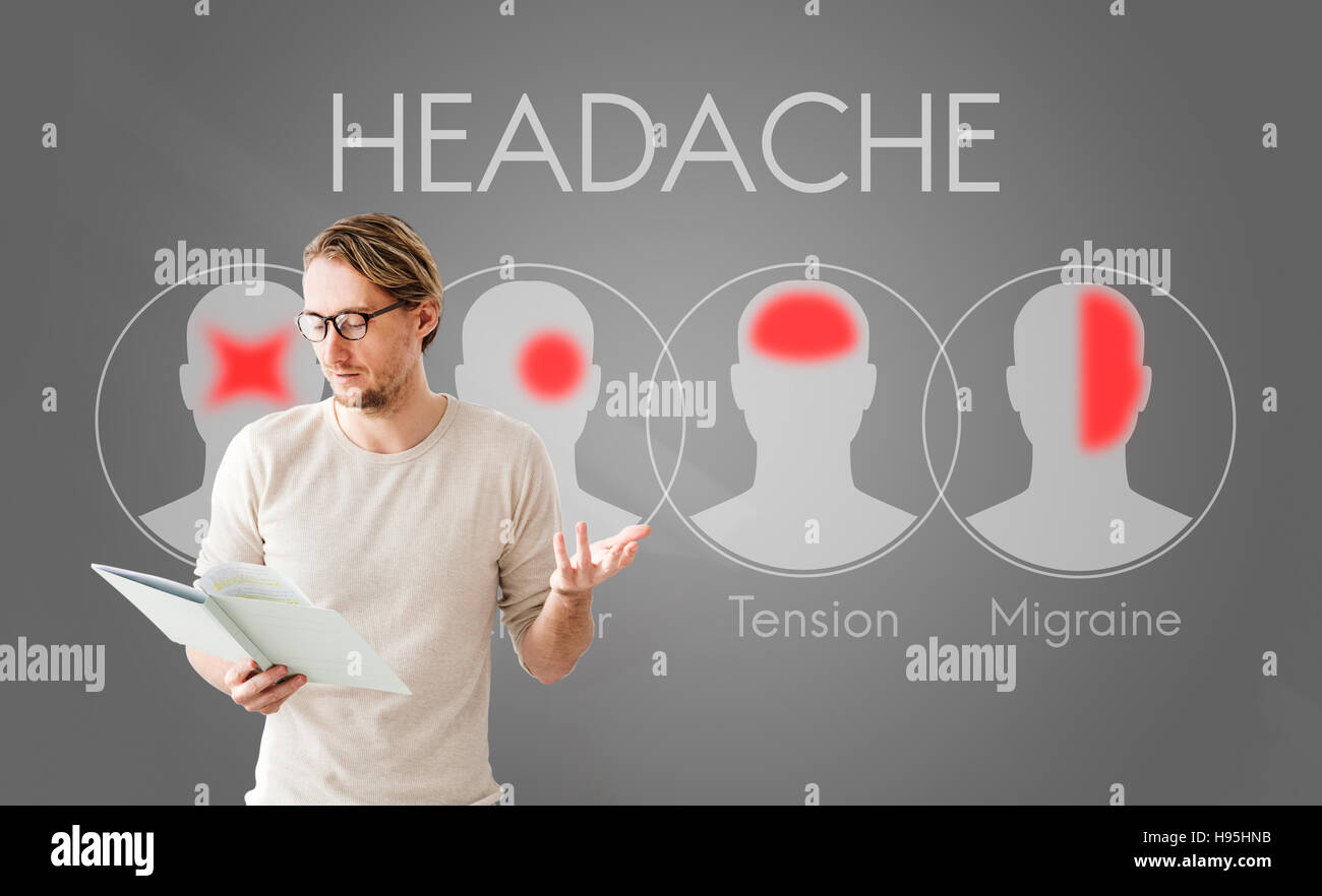 Headache Symptom Migraine Tension Cluster Concept Stock Photo
