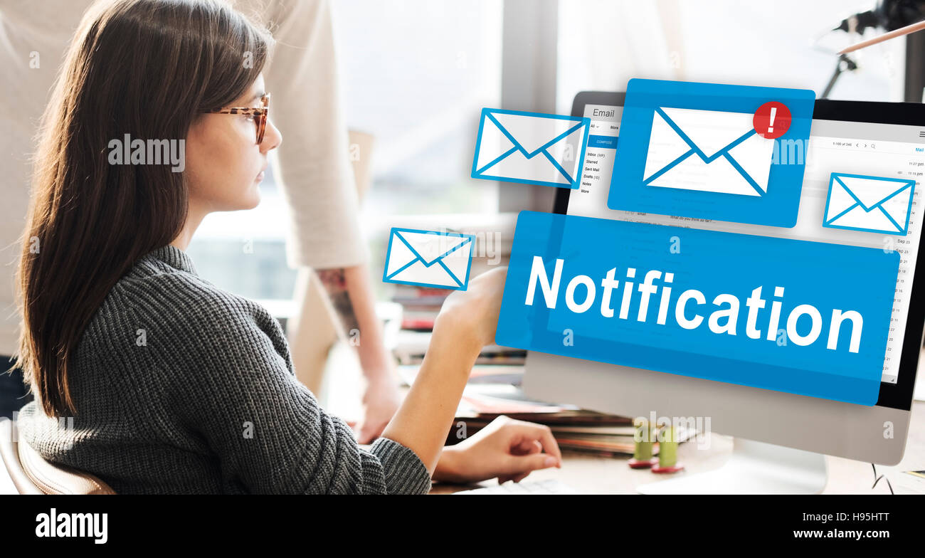 Notification Alert Digital Icon Internet Network Concept Stock Photo ...