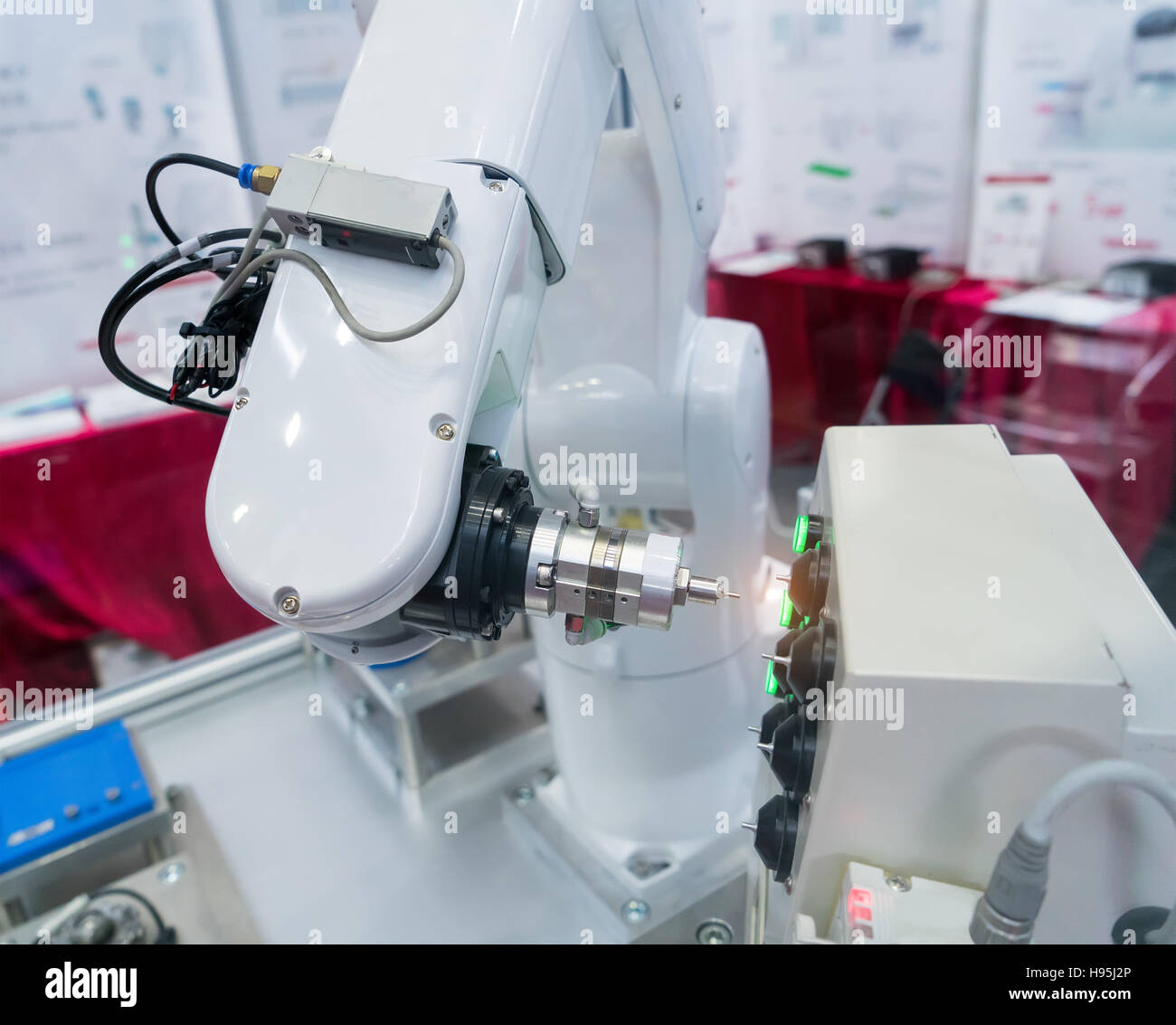 Robotic arm at production line in factory Stock Photo - Alamy