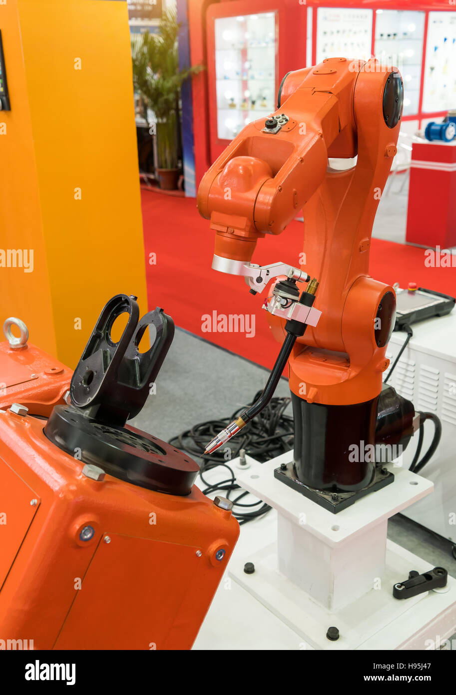 Robotic arm at production line in factory Stock Photo - Alamy