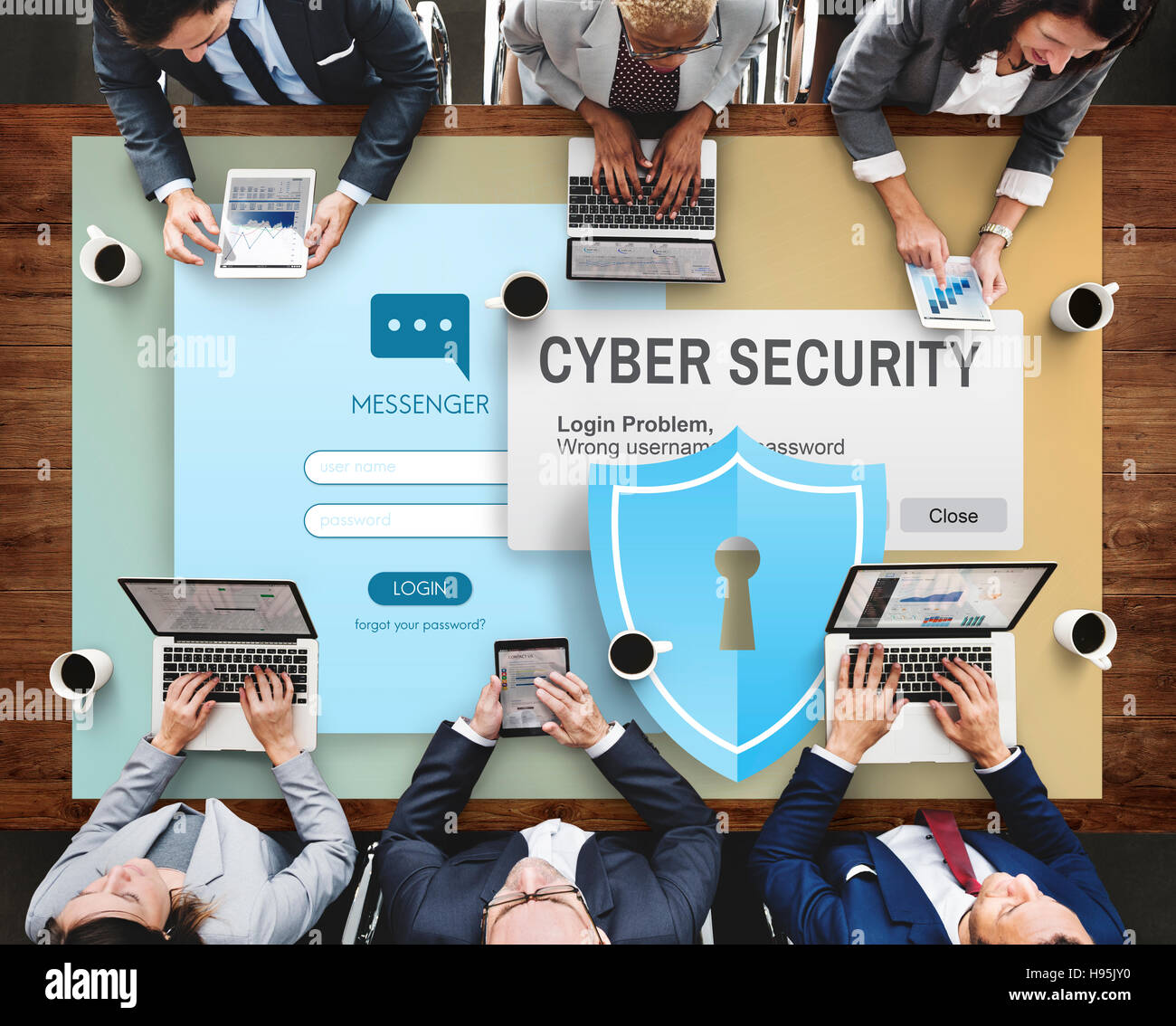 Cyber Security Firewall Privacy Concept Stock Photo