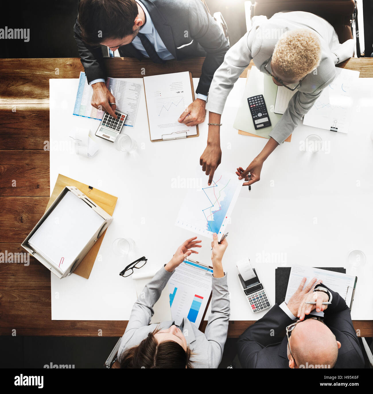 Business People Analyzing Statistics Financial Concept Stock Photo - Alamy