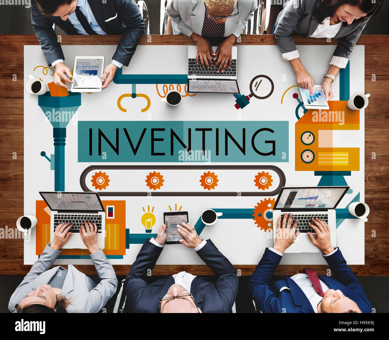 Inventing Compose Discover Production Concept Stock Photo - Alamy
