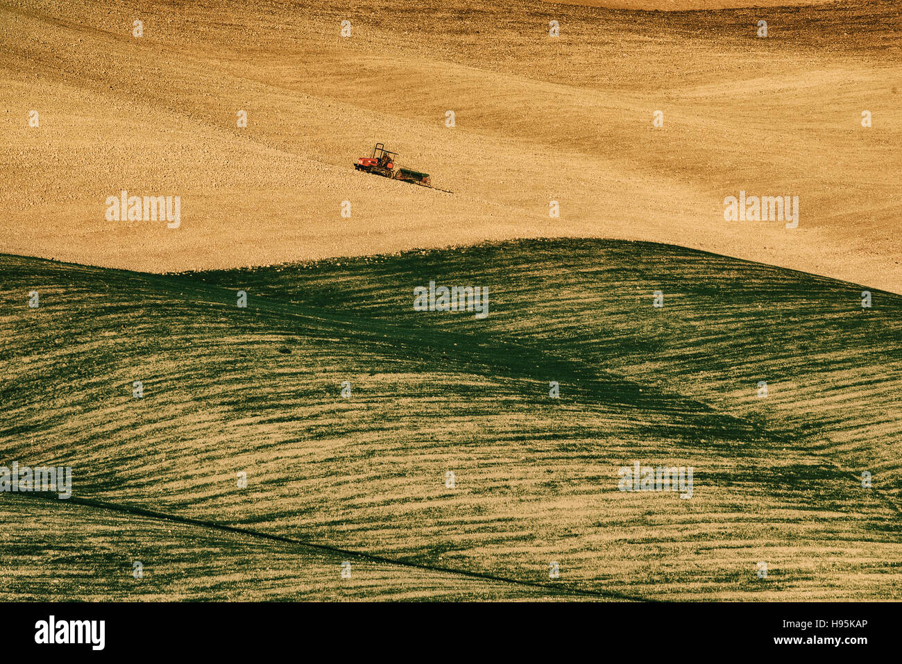 Tractor on the field Stock Photo - Alamy
