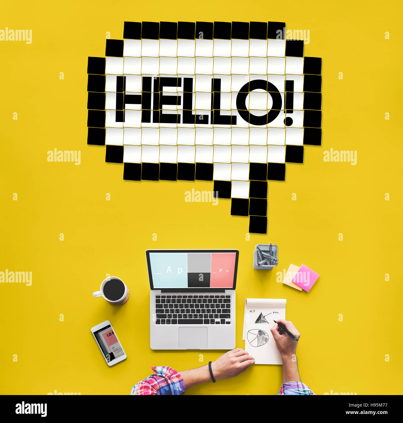 Hello Speech Bubble Technology Graphic Concept Stock Photo - Alamy