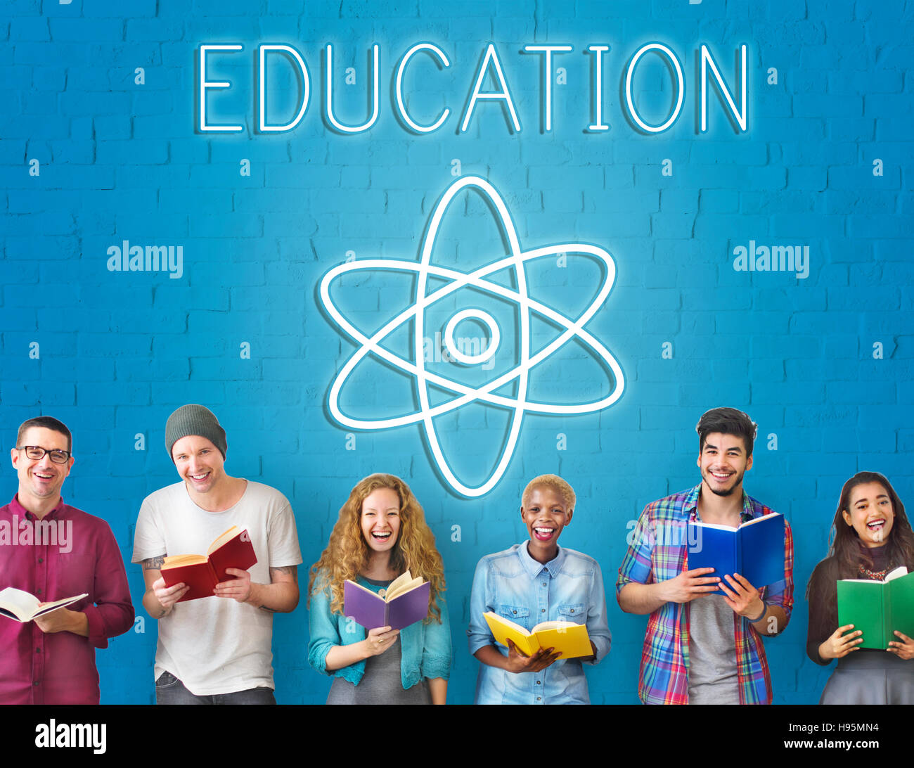 Education Science Physics Graphic Icons Concept Stock Photo - Alamy