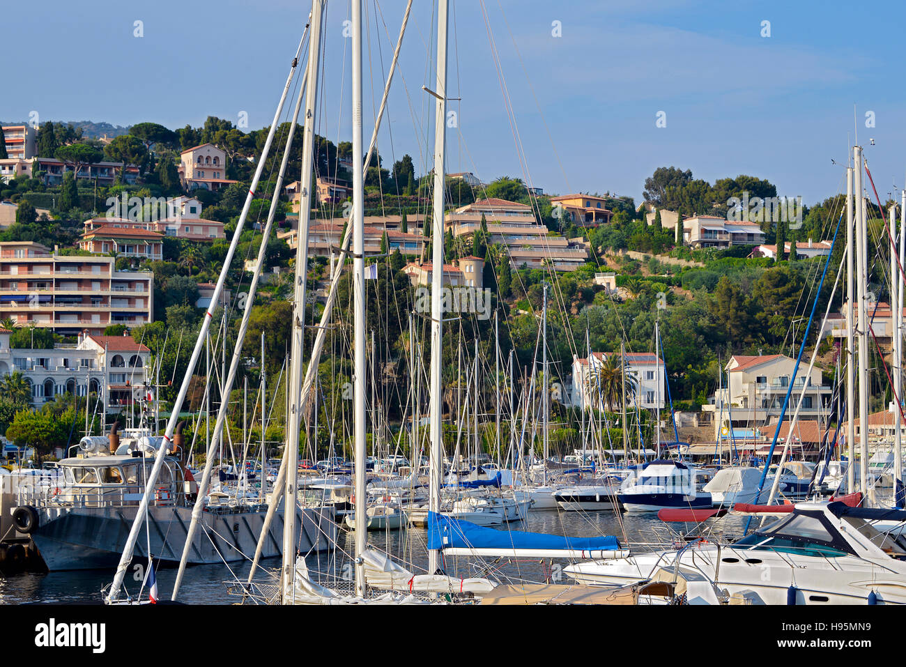 Port of Le Lavandou is a commune in the Var department in the  Provence-Alpes-Côte d'Azur region in southeastern France Stock Photo - Alamy