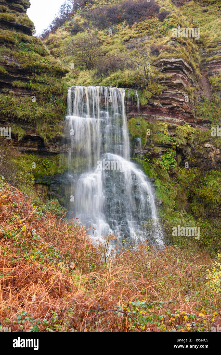 Waterfall near Kildonan shore, Isle of Arran, North Ayrshire, Scotland