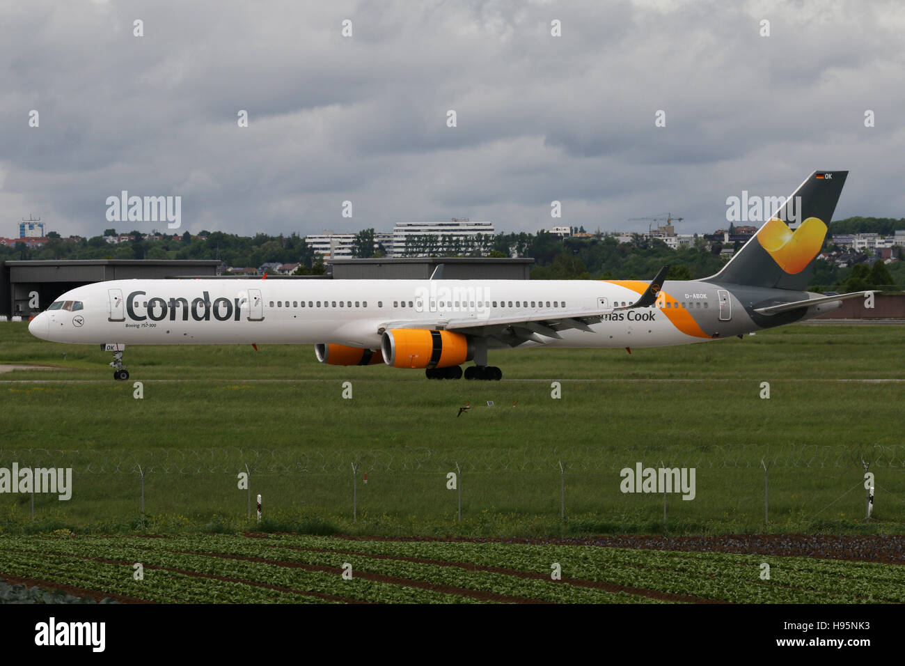 Stuttgart, Germany – May 23, 2016: Condor, Boeing 757-300 at Stuttgart Airport Stock Photo