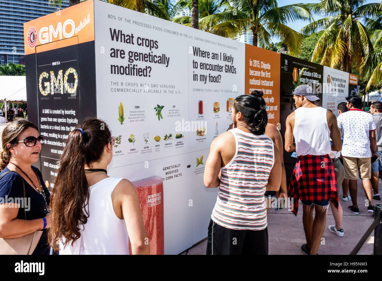 Miami Florida,Bayfront Park,Chipotle Cultivate Festival,GMO exhibit,genetically modified,FL161113069 Stock Photo