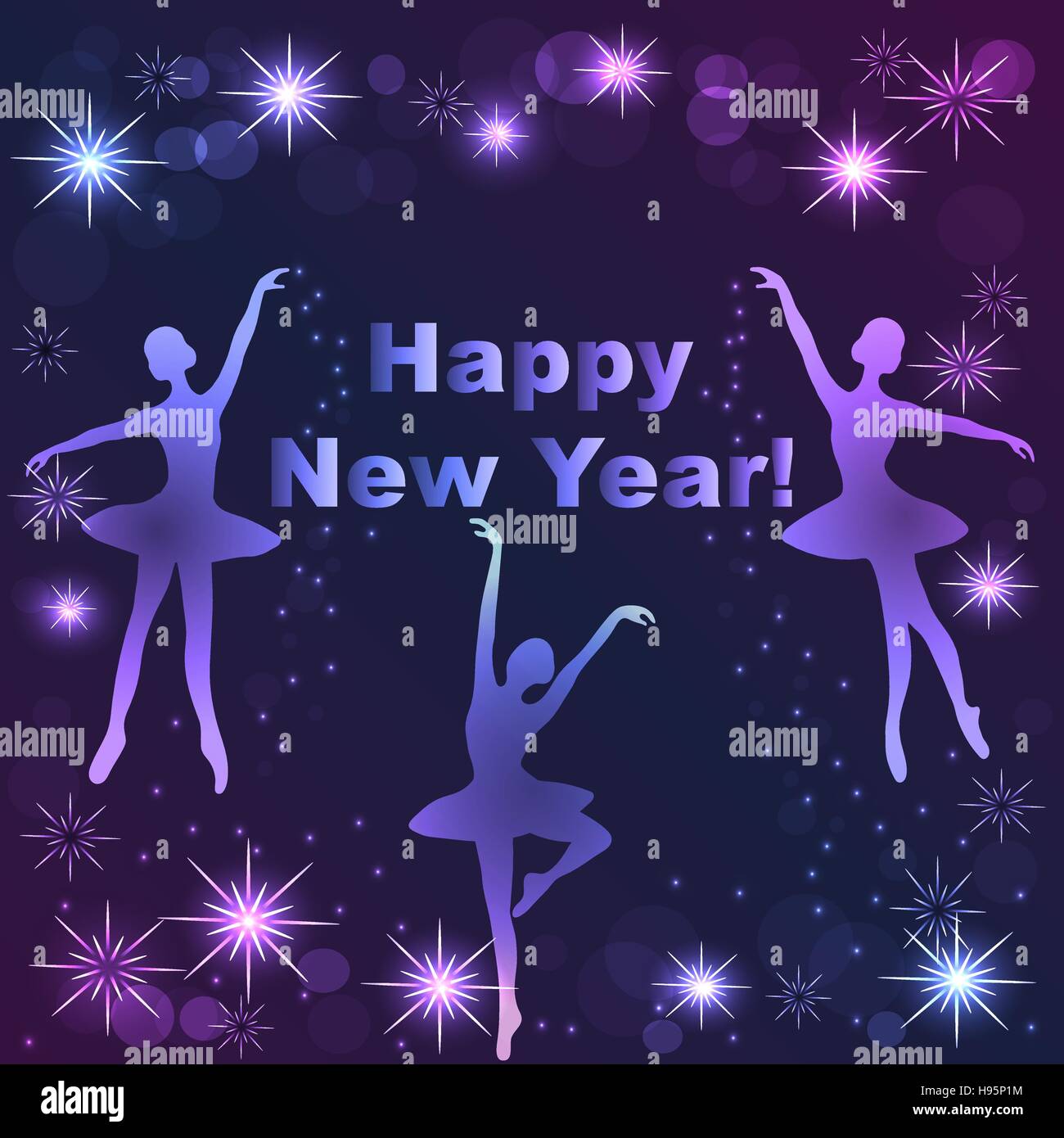 Happy New Year lettering greeting card Stock Vector Image & Art - Alamy