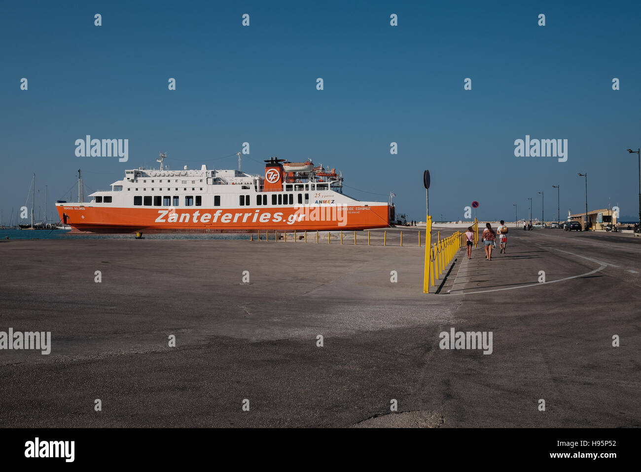 Zante car Ferries in Dock at Zante town port Stock Photo
