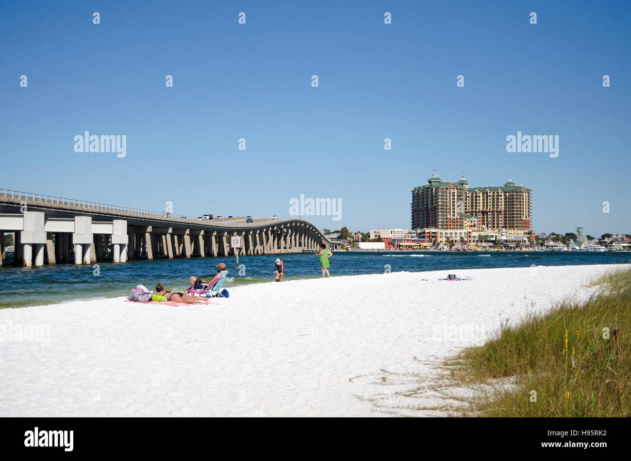 Destin Florida USA The military beach on Okaloosa Island overlooks