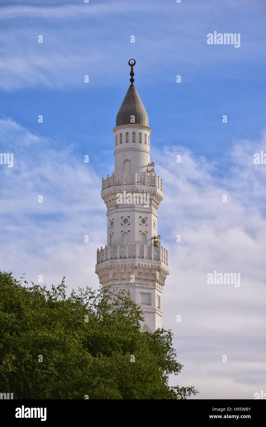 One of Quba Mosque's Minaret Stock Photo