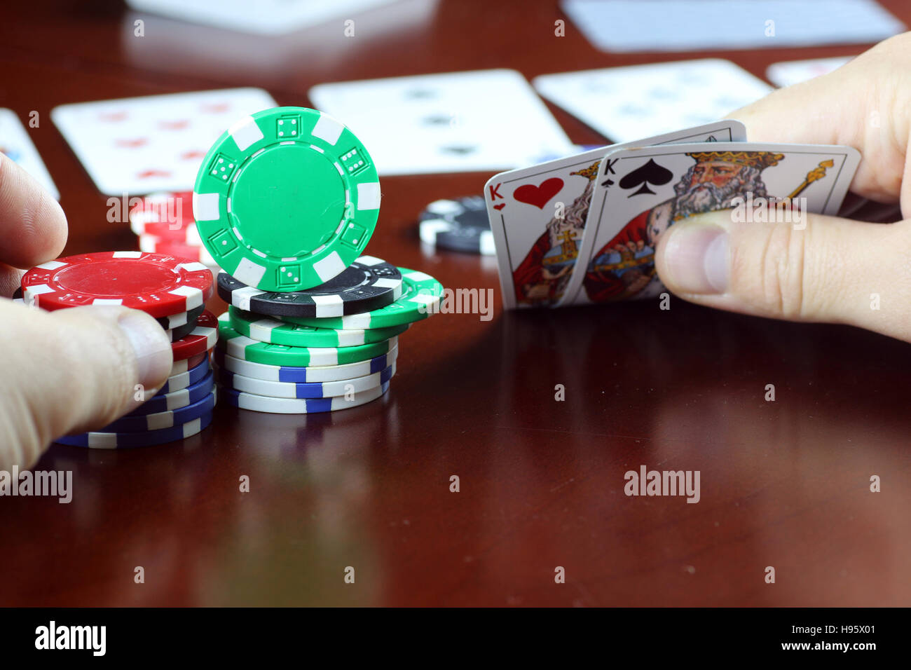 poker chips Cards Stock Photo - Alamy