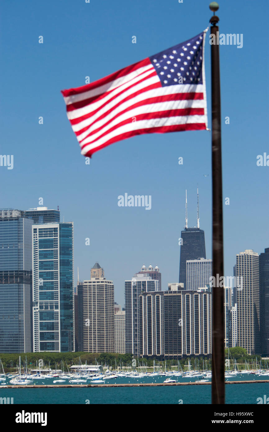Skyline and Lake Michigan Chicago Illinois USA Stock Photo - Alamy