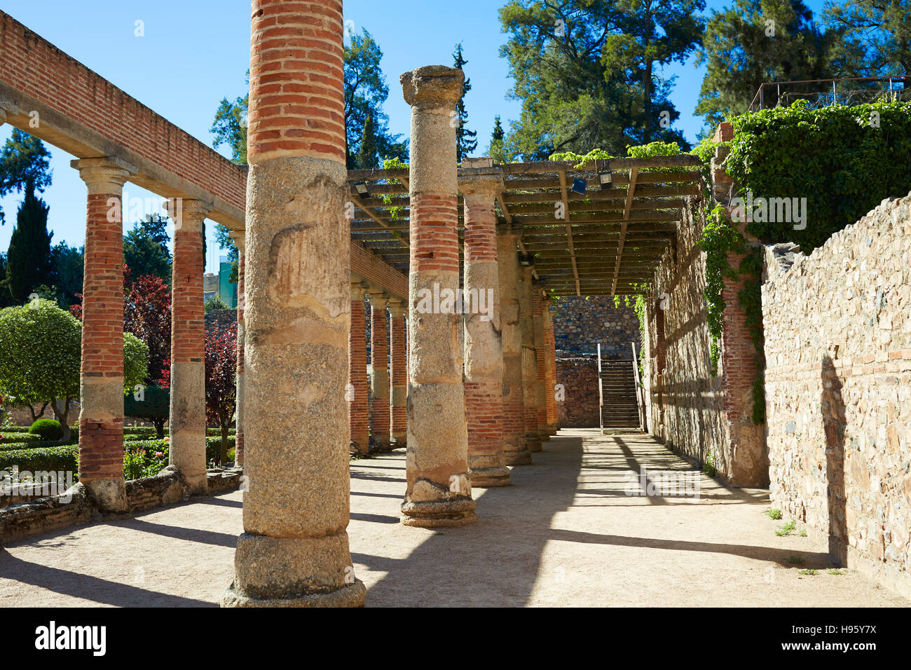 Merida in Badajoz Roman amphitheater at Spain by via de la Plata way ...