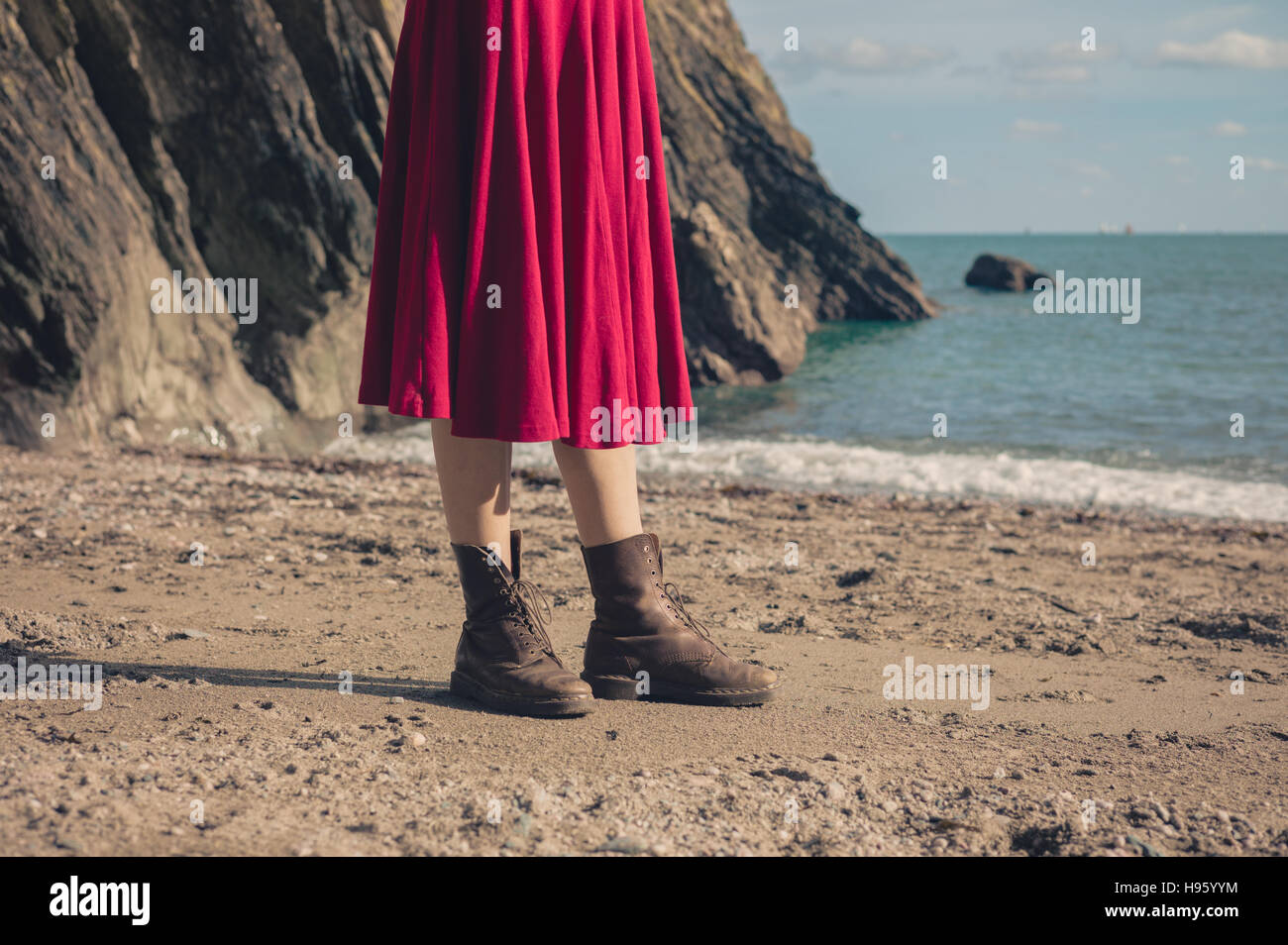 dress with hiking boots