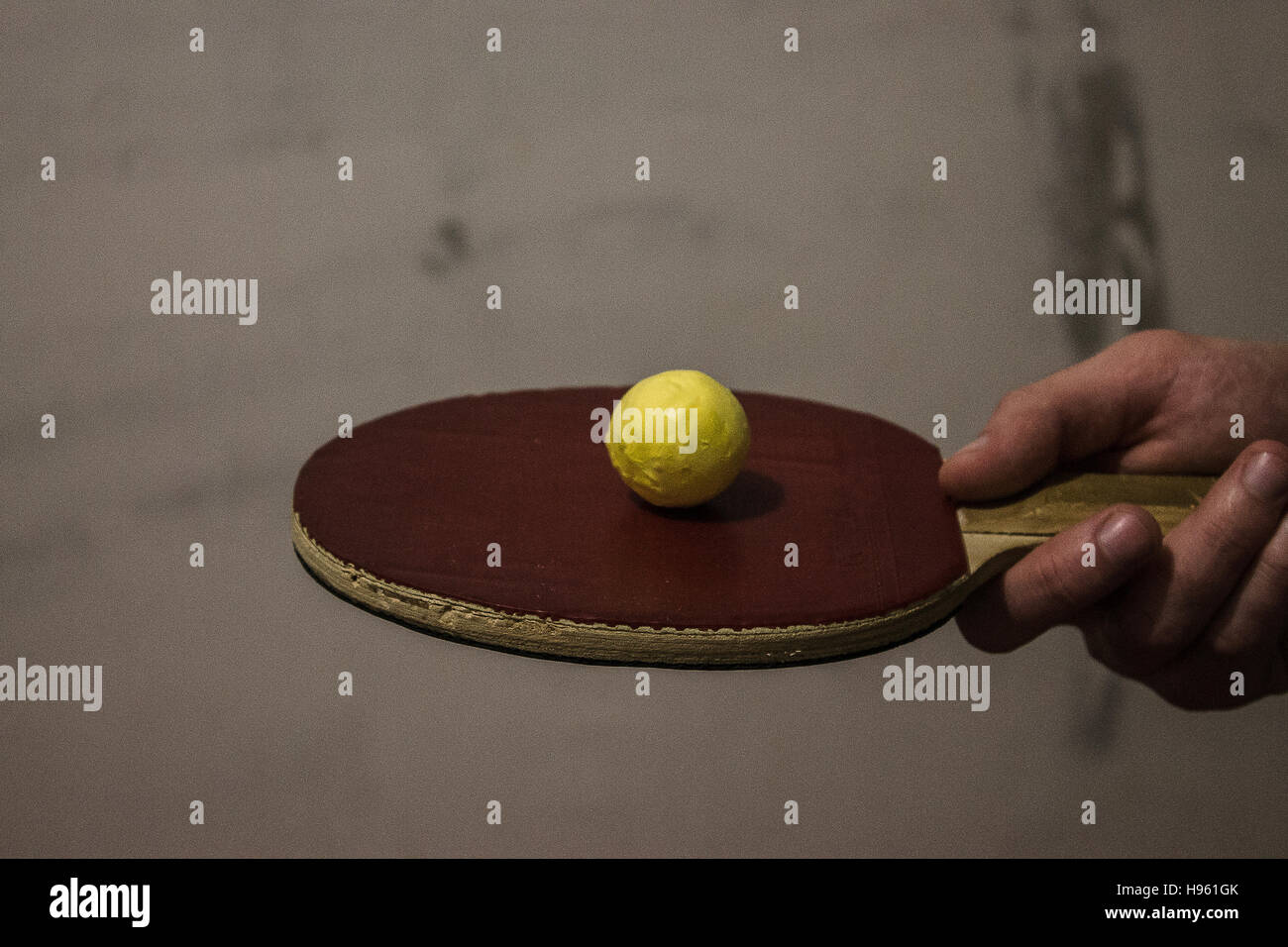 Table tennis racket and ball Stock Photo Alamy