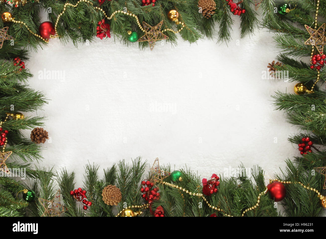 Christmas display, festive and seasonal Christmas sign, empty space, add your text Stock Photo