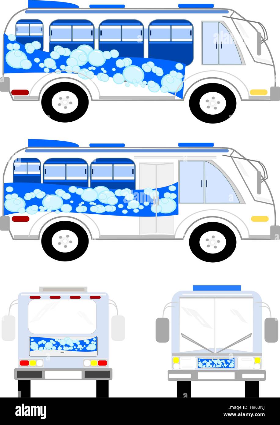 Buses rear view Stock Vector Images - Alamy