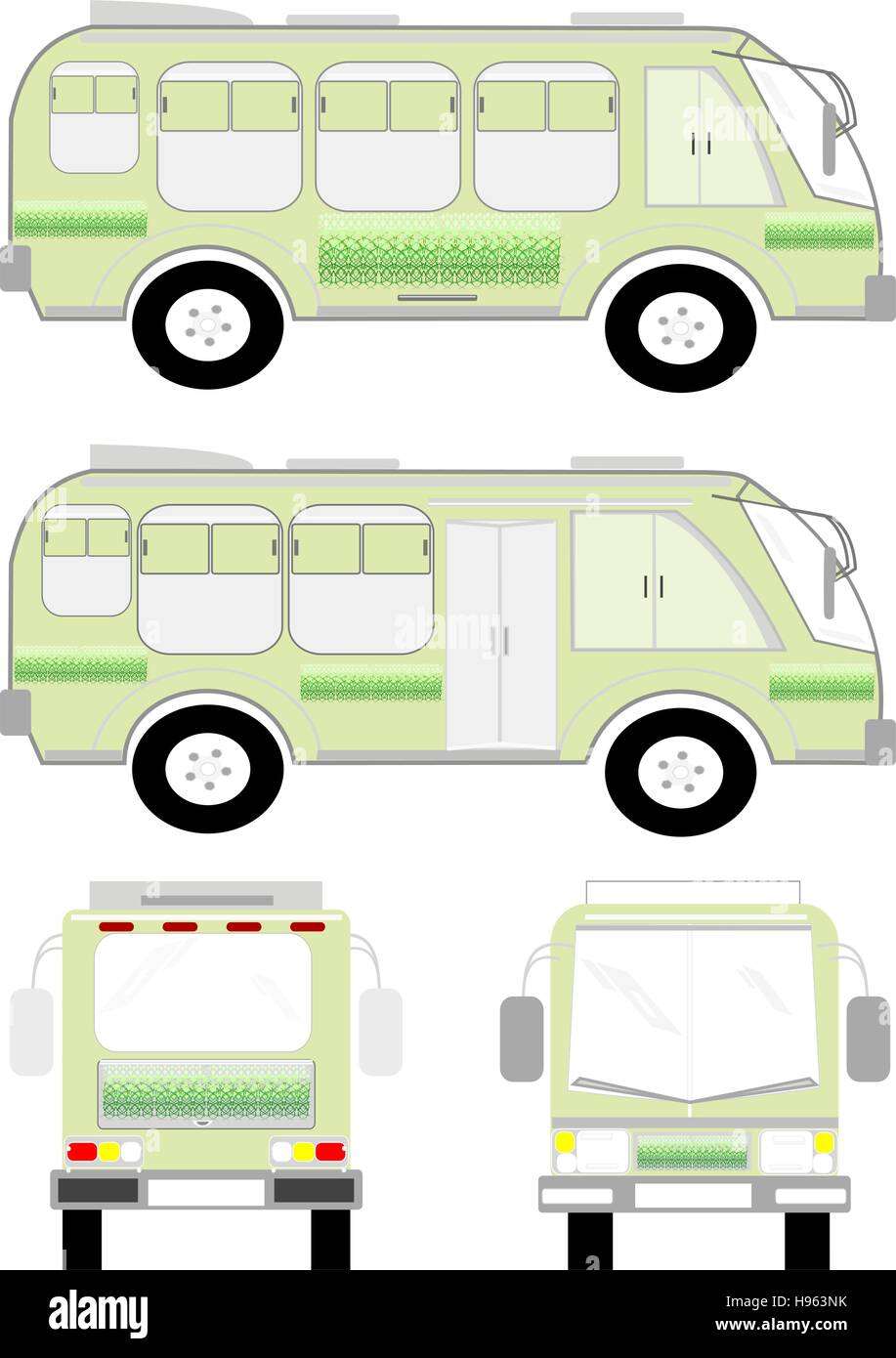 Buses rear view Stock Vector Images - Alamy