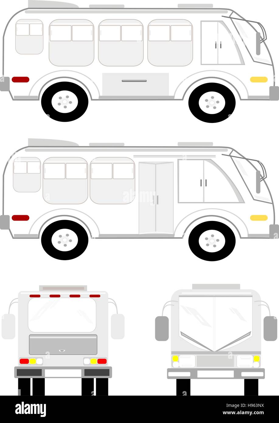 Buses rear view Stock Vector Images - Alamy