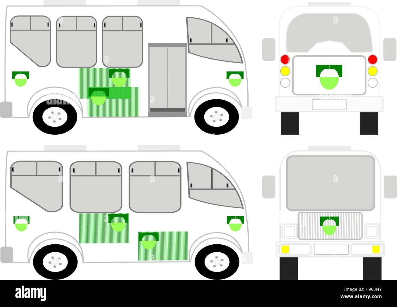 Buses rear view Stock Vector Images - Alamy
