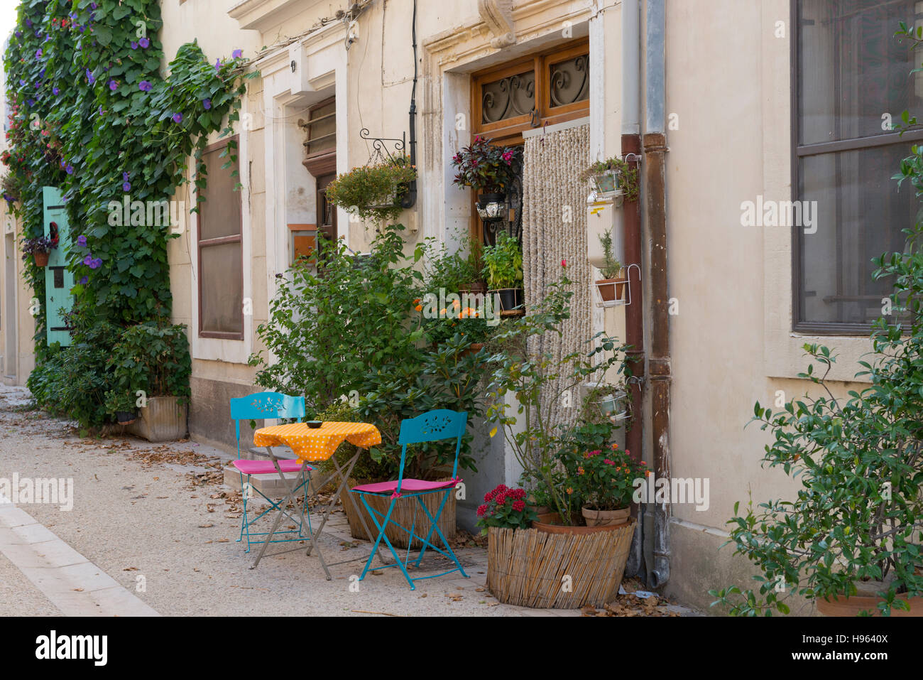 Typical residential streets, Arles France Stock Photo