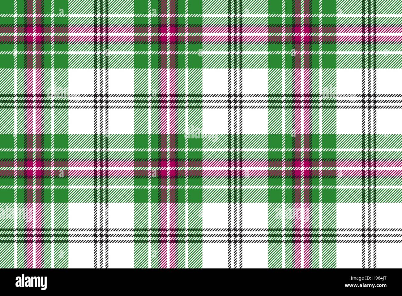 Green white pink tartan plaid seamless background. Vector illustration