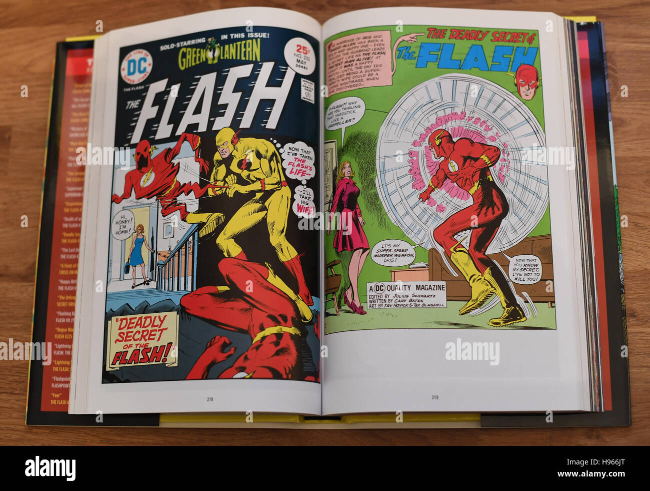 A picture of an open flash comic. The Flash DC Comics Stock Photo