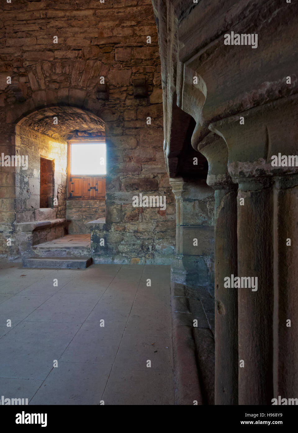 UK, Scotland, Lothian, Edinburgh, Interior view of the Craigmillar Castle. Stock Photo
