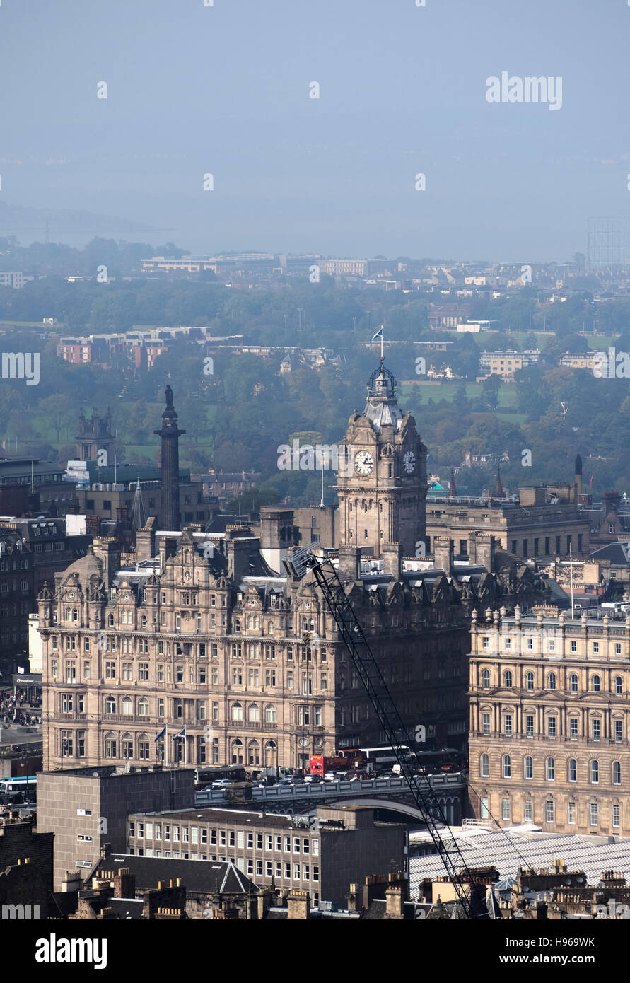 UK, Scotland, Edinburgh, Holyrood Park, View towards the city center. Stock Photo