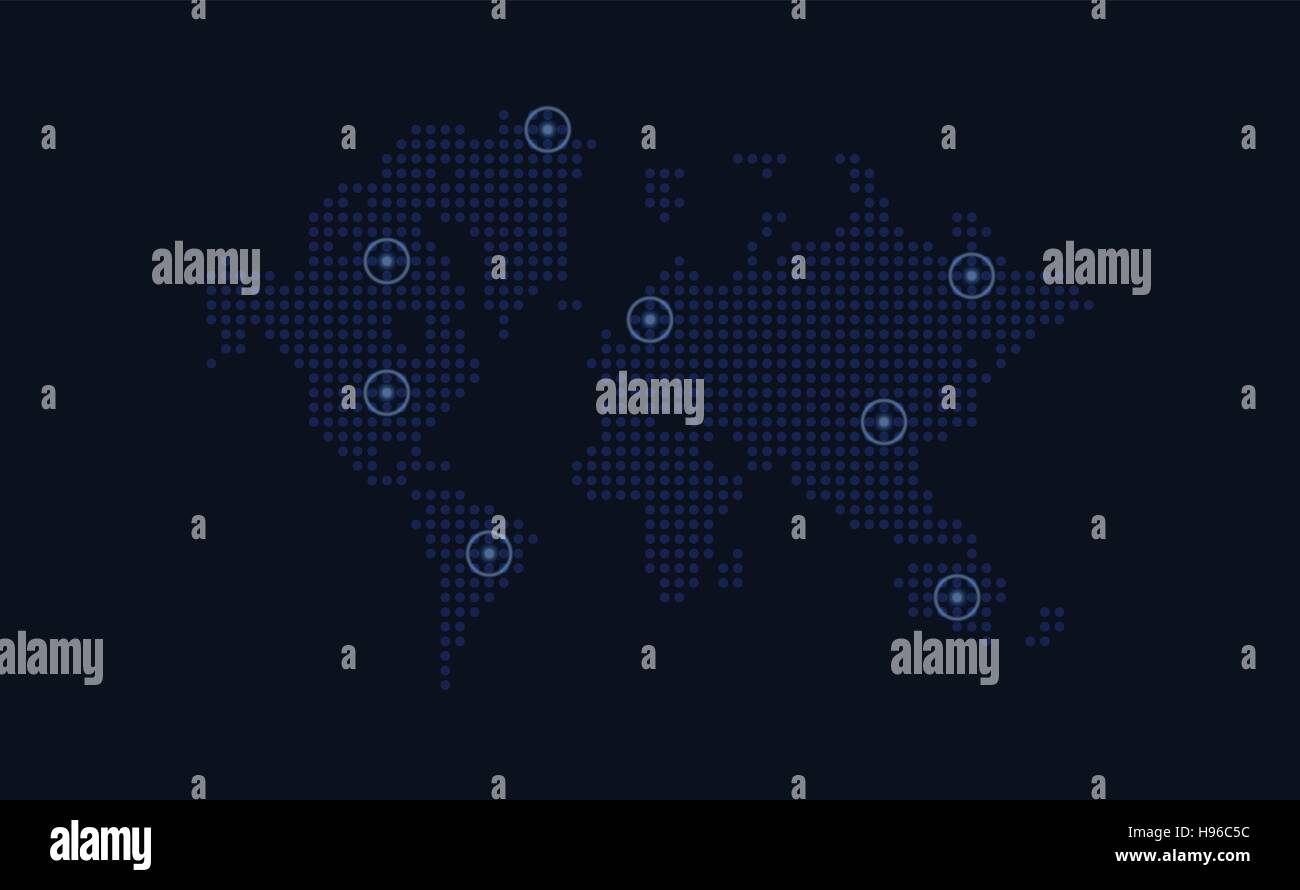World map abstract dotted isolated vector illustration Stock Vector ...