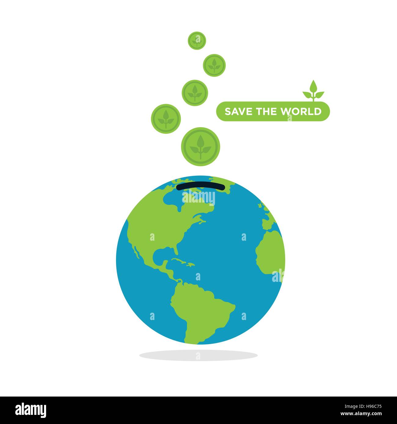 Save the world concept flat design, vector illustration Stock Vector ...