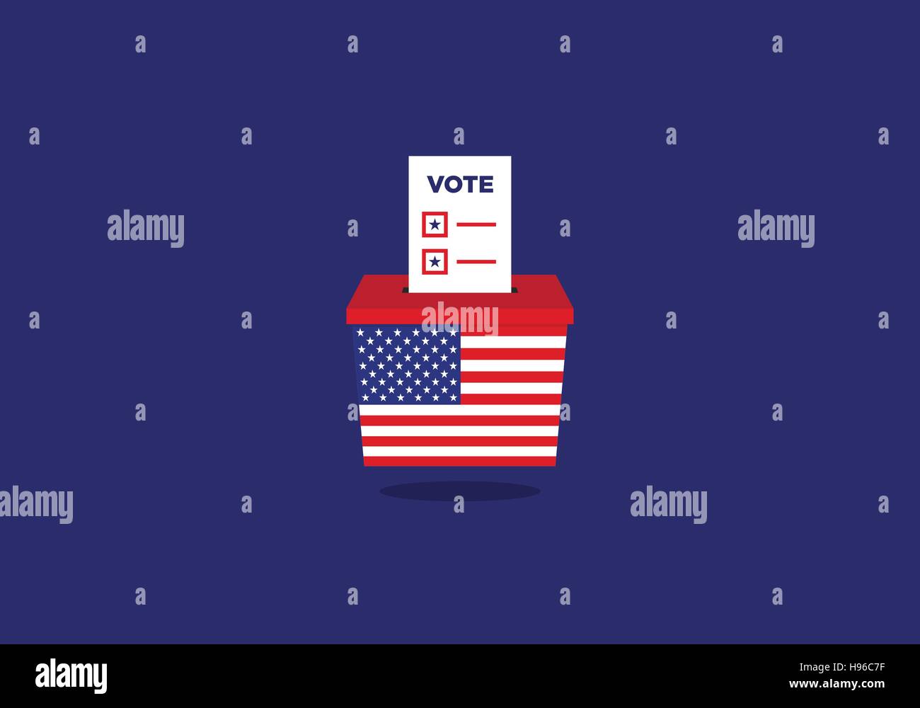 USA Election ballot vote box, flat design vector illustration Stock ...