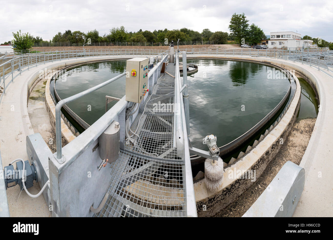 Modern urban wastewater treatment plant. Water cleaning facility
