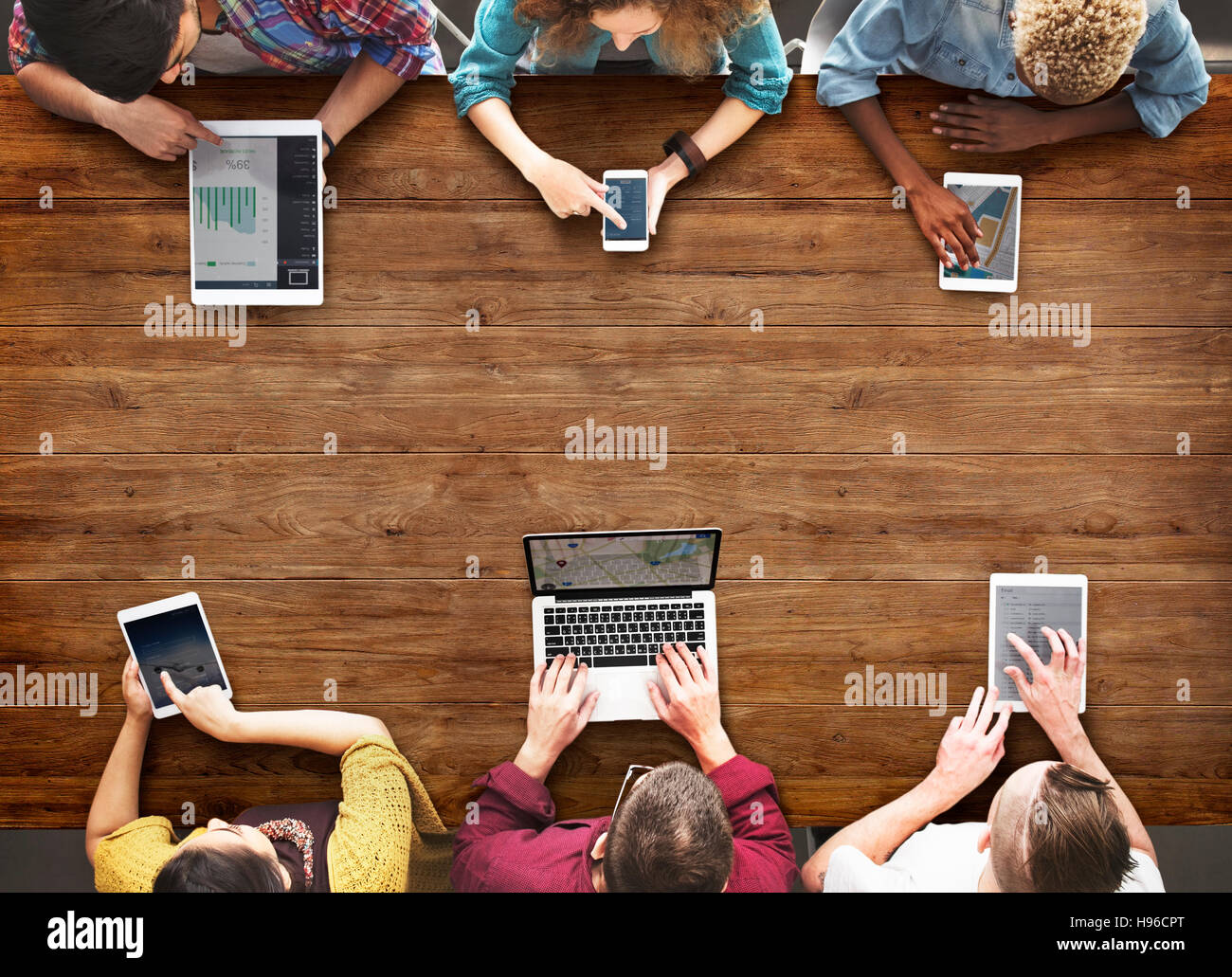 Diverse People Hands Team Busy Devices Concept Stock Photo - Alamy
