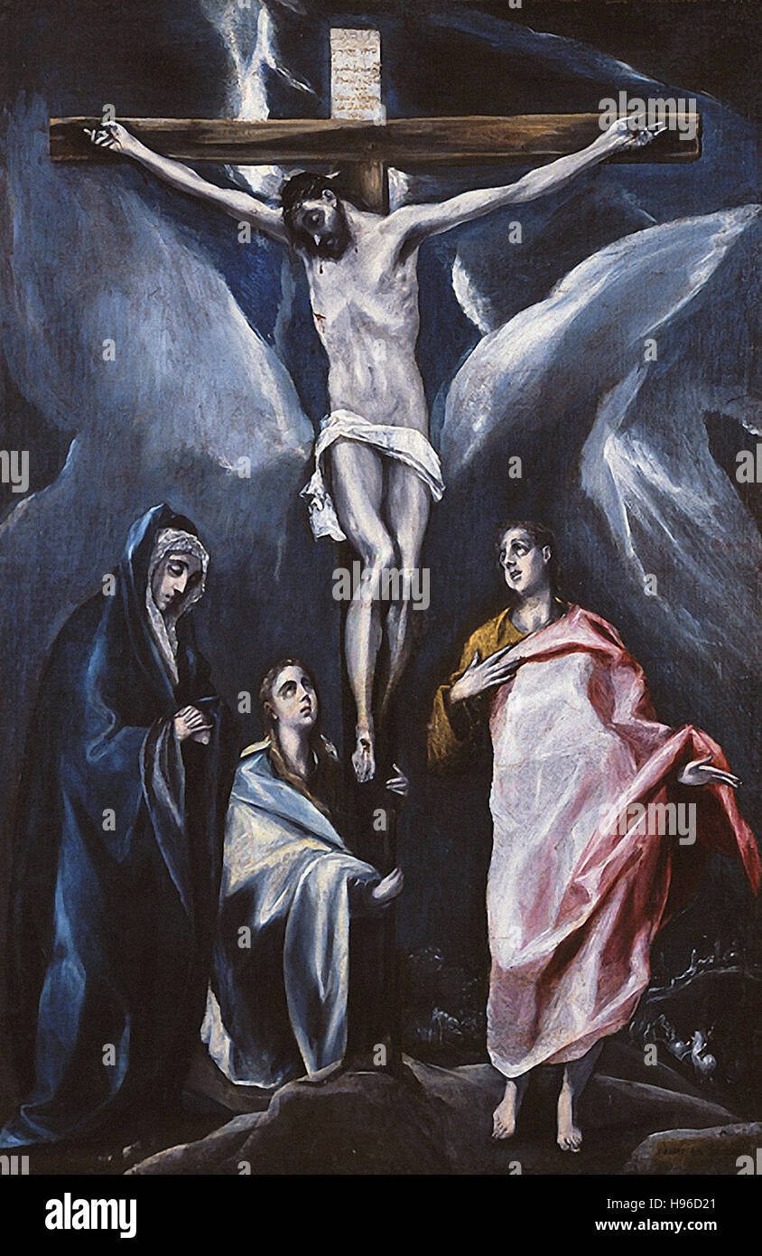 Domínikos Theotokópoulos a.k.a El Greco - The Crucifixion Stock Photo