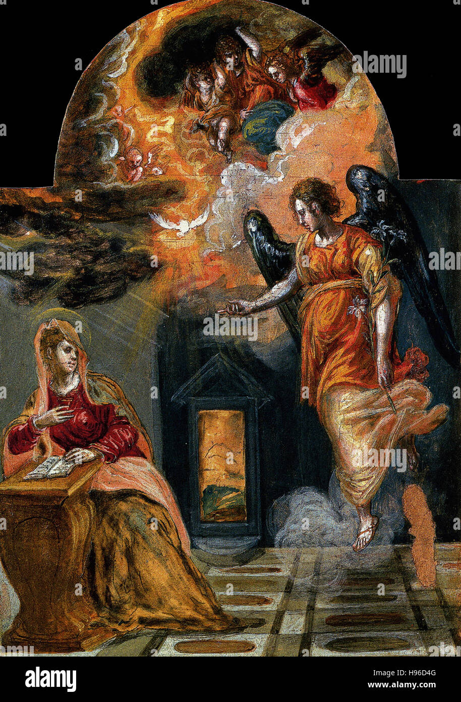 Domínikos Theotokópoulos a.k.a El Greco - The Annunciation Stock Photo