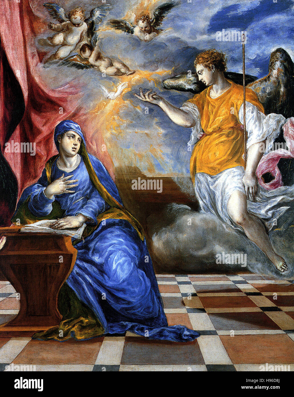 Domínikos Theotokópoulos a.k.a El Greco - L'Anunciacion Stock Photo