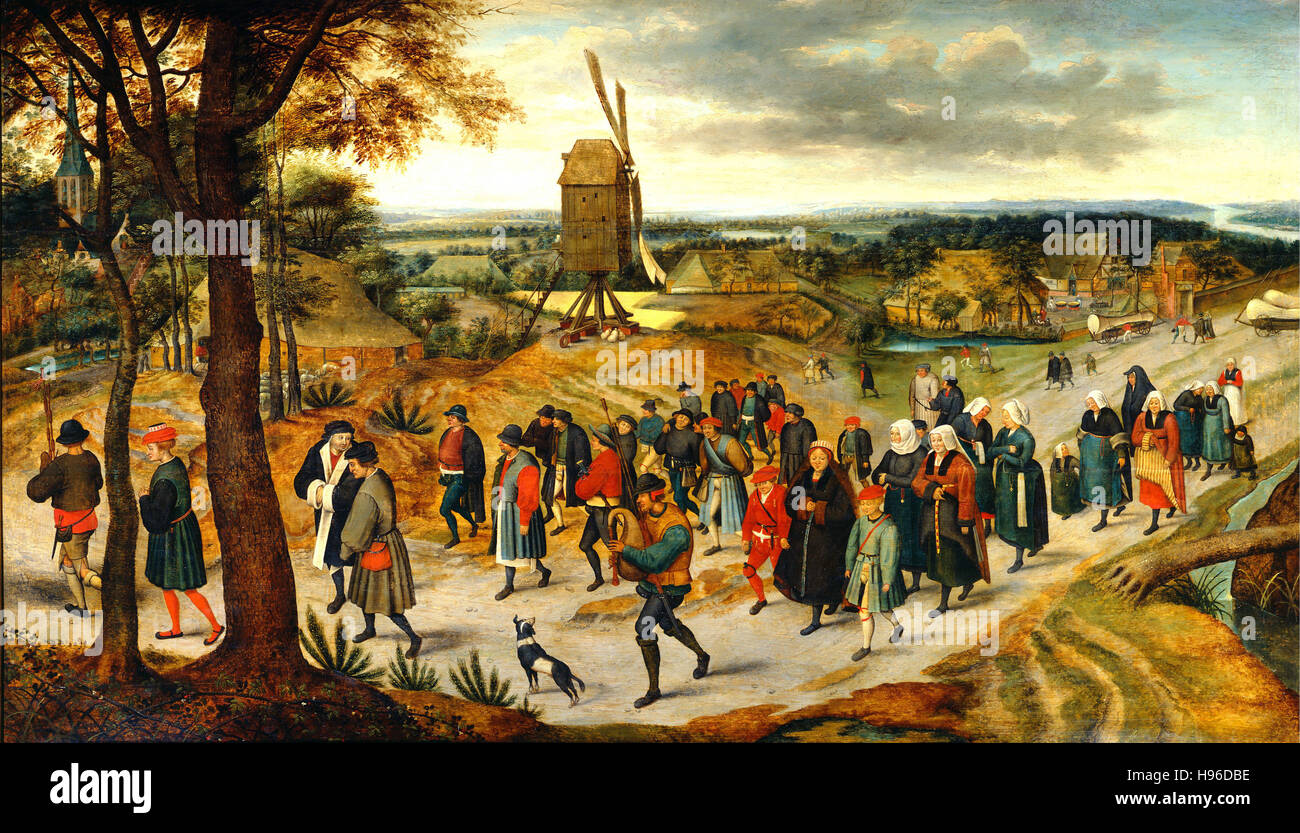 Pieter II Bruegel  -  The wedding procession Stock Photo