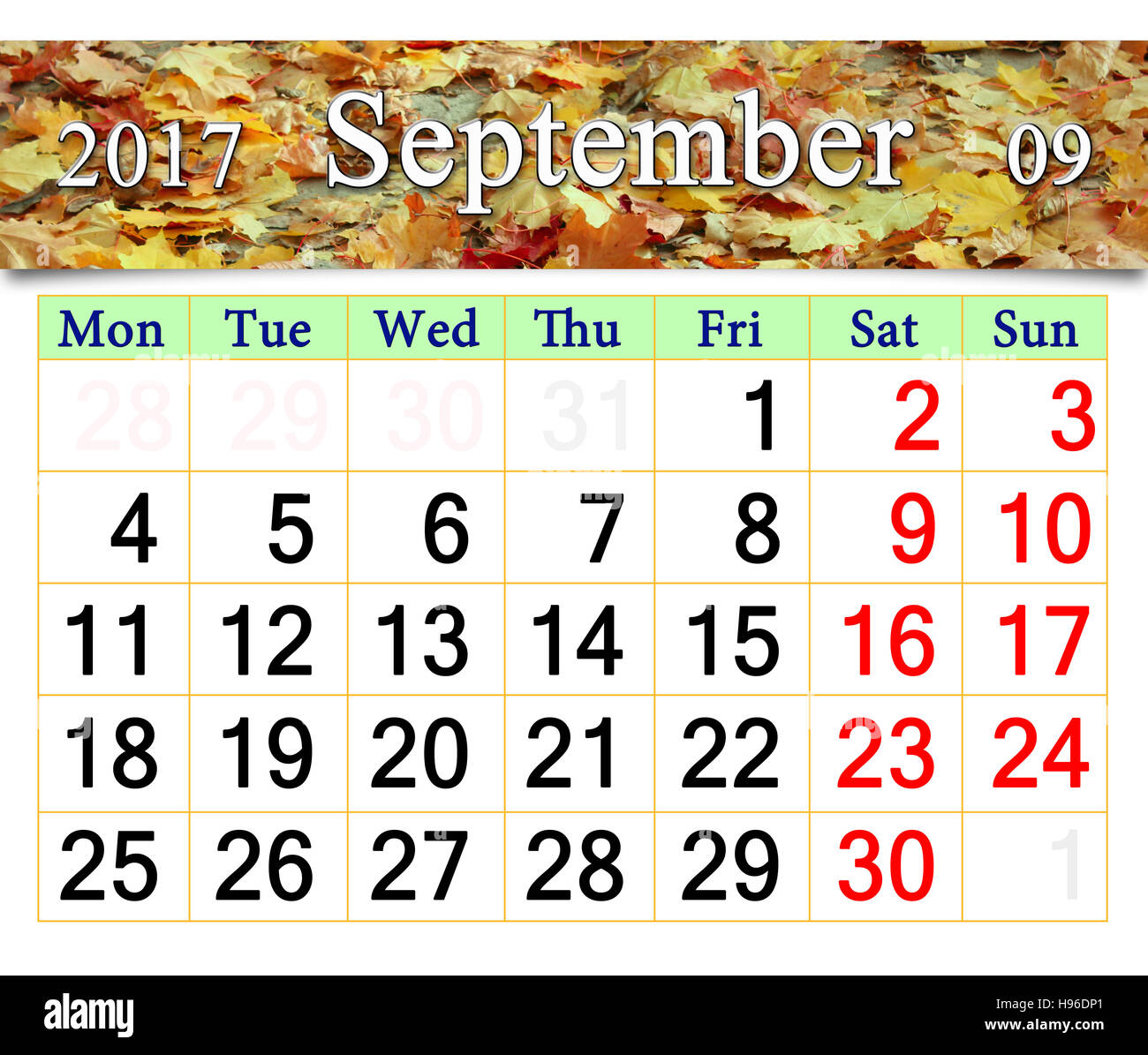 7 November highlighted on calendar 2017. Week starts from Mo