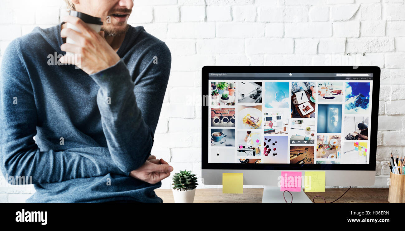 Design Working Using Computer Analysis Concept Stock Photo - Alamy