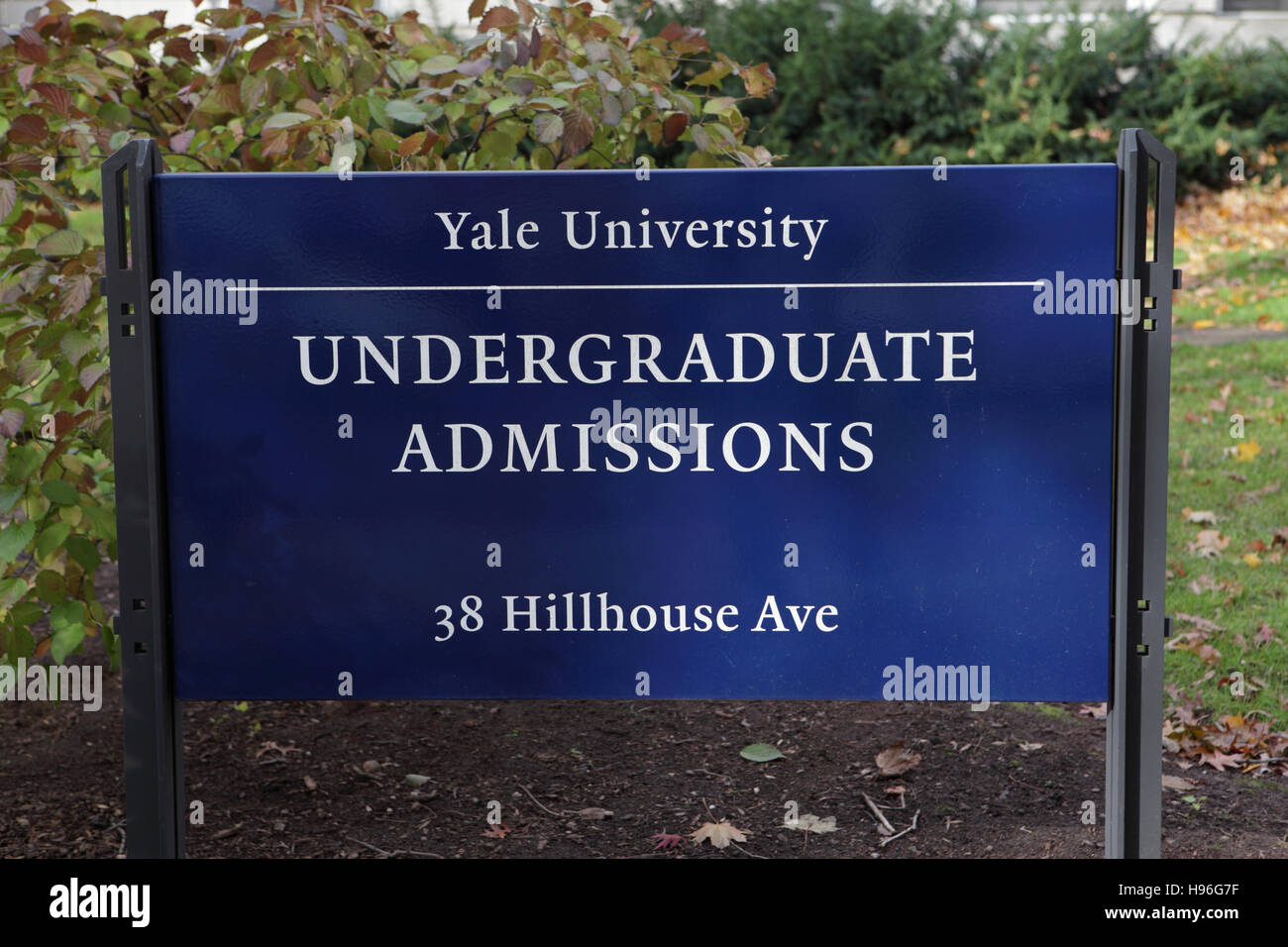 Yale University Undergraduate Admissions office sign outside 38